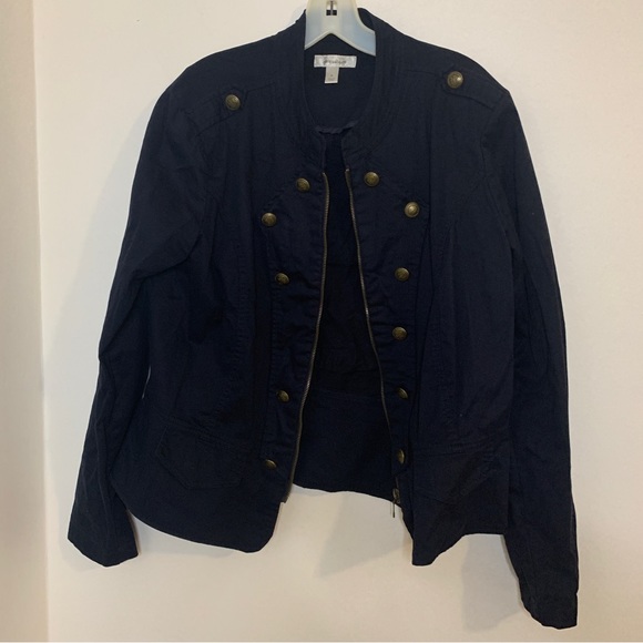 Navy DressBarn zip up jacket - Picture 1 of 7